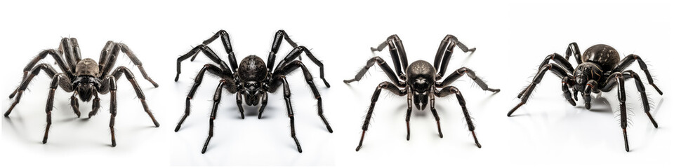 Halloween spiders isolated on white set halloween concept