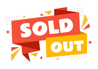 Sold Out Vector Illustration with Shopping Message or Special Offer that Indicates the Product is Sold in Cartoon Hand Drawn Background Templates