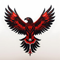 black red eagle tattoo design, generative ai