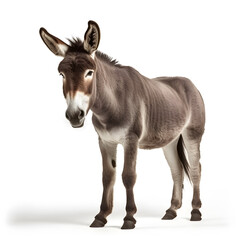 Donkey isolated on the white background.