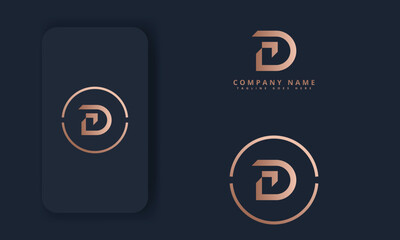 Premium Vector D Logo In Gold Color Variations. Beautiful Logotype Design For Luxury Company Branding. Elegant Identity Design For Your Company.