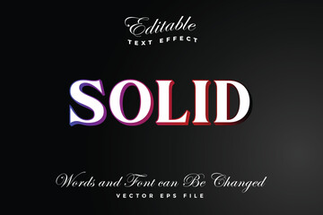 Free vector editable solid text effect 3d text effect