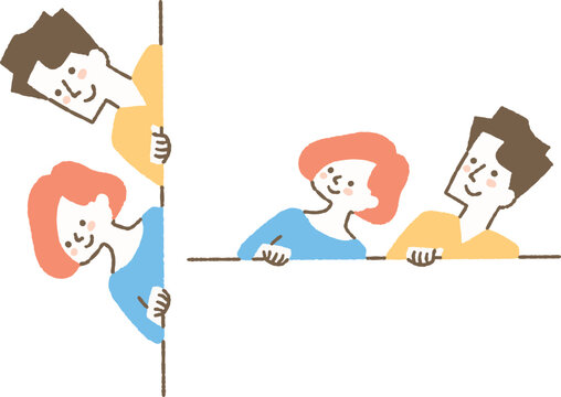 横から覗く仲良し夫婦_色