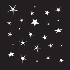 Obraz premium Free vector flat sparkling star collection