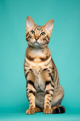 Very cute Bengal in nature, national geography, Wide life animals. AI Generated.
