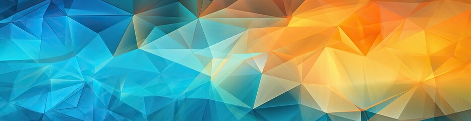 Panorama. Abstract background. Geometric pattern with lines and triangles. Gradient. Illustration. Wide banner. Modern multicolor background with space for design