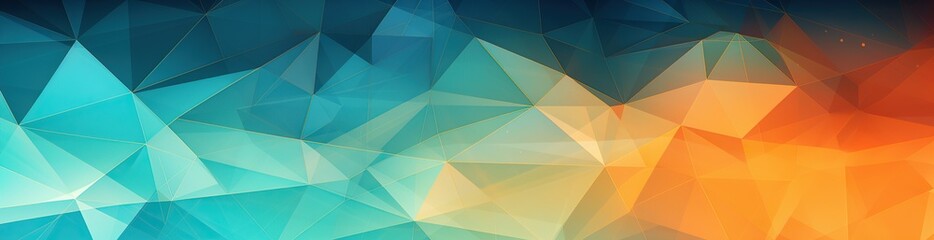 Panorama. Abstract background. Geometric pattern with lines and triangles. Gradient. Illustration. Wide banner. Modern multicolor background with space for design