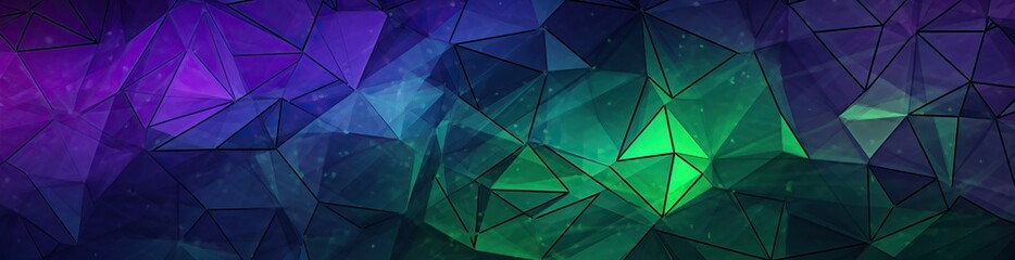 Panorama. Abstract background. Geometric pattern with lines and triangles. Gradient. Illustration. Wide banner. Modern multicolor background with space for design