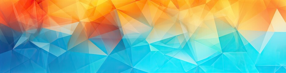 Panorama. Abstract background. Geometric pattern with lines and triangles. Gradient. Illustration. Wide banner. Modern multicolor background with space for design