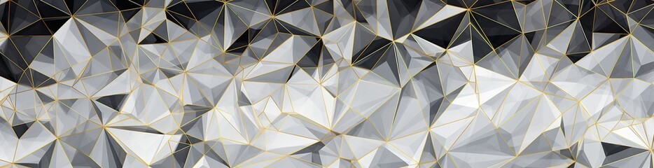 Panorama. Abstract background. Geometric pattern with lines and triangles. Gradient. Illustration. Wide banner. Modern multicolor background with space for design