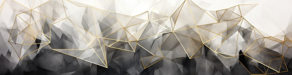 Panorama. Abstract background. Geometric pattern with lines and triangles. Gradient. Illustration. Wide banner. Modern multicolor background with space for design