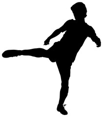 Digital png silhouette image of male football player on transparent background