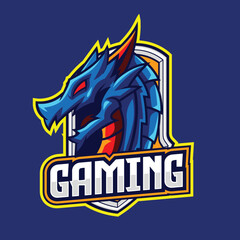 Vector of dragon with esport style  illustration