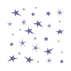 Free vector flat sparkling star collection