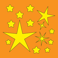 Obraz premium Free vector flat sparkling star collection