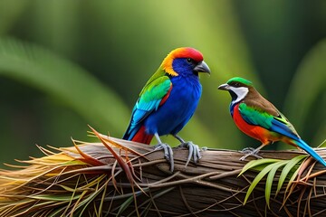 Fototapeta na wymiar pair of colorful parrots