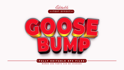 editable red goosebump text effect.typhography logo