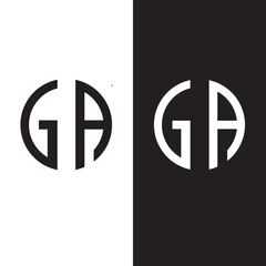 g a intitial logo design black and white