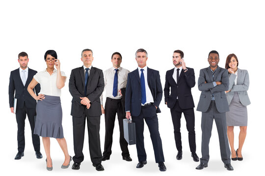 Digital png photo of group of business people on transparent background