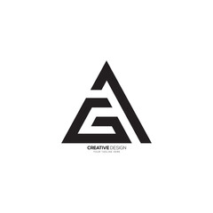 Triangle shape modern letter GA or AG creative monogram logo. AG logo. GA logo