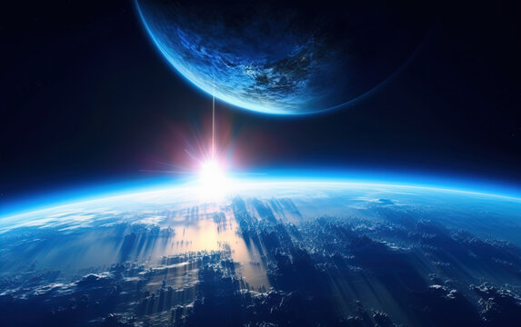 Earth and Sky Universe Background,Earth and Sky Universe Background © henvryfo