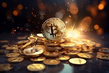 Obraz na płótnie Canvas Bitcoin digital currency