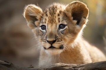 Obraz na płótnie Canvas Lion cub animal. Generate Ai