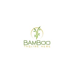 Bamboo logo template isolated on white background