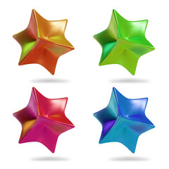 Set of cute color stars for social media story templates. Seasonal sale banner. Birthday party or anniversary invitation. Spring holiday art background set.
