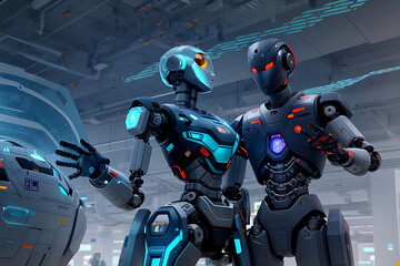 Robot Handshake Human Background
