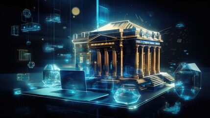 digital banking concept, futuristic banking concept