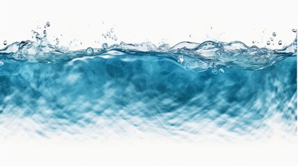 a vibrant blue water wave against a clean white background