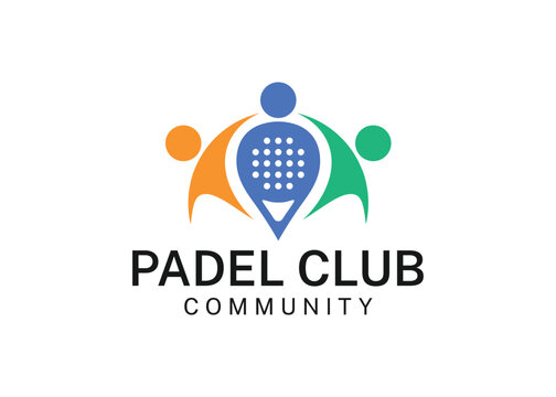 Padel club community logo design vector