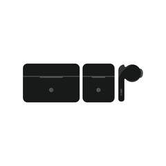 Earphones cases with a single Earphones illustration. Wireless earphones cases 