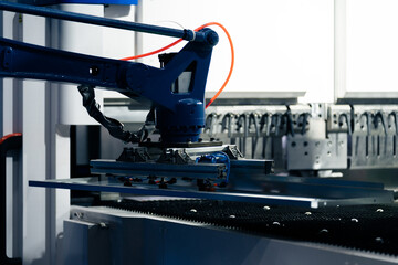 robot arm working in factory