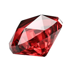 Ruby precious stone on white isolated background, png illustration, ai generative