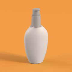 Monochrome Bottle on Orange Background, 3d Rendering