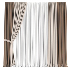 curtain isolated on a transparent background, interior decorations, 3D illustration, cg render

