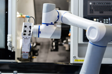 robot arm working in factory