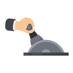 Lever controls the aircraft. Aircraft engine thrust control, vector illustration