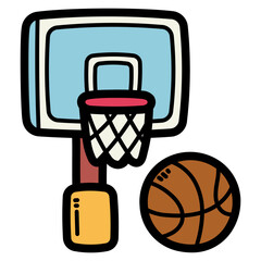 basketball filled outline icon style