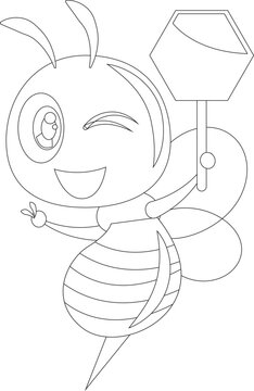 Cartoon Honey Bee Vector Graphic