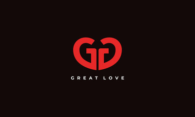 logo monogram style with combination letter G and love shape