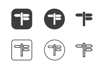 Fototapeta premium Road signs icon design 6 variations. Travel icons set, Isolated on white background.