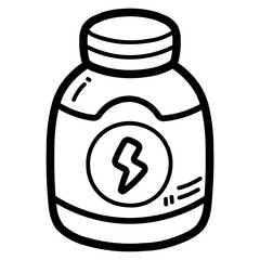 protein powder line icon style