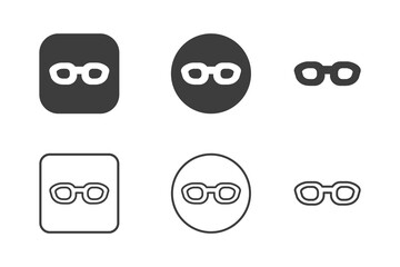 Sunglasses icon design 6 variations. Travel icons set, Isolated on white background.