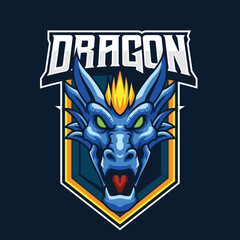 Vector of dragon with esport style  illustration