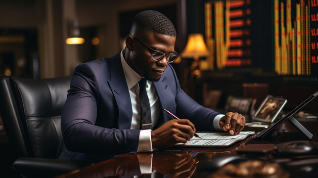 Businessman signs contract created with generative AI technology