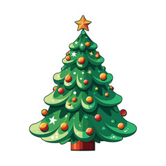Christmas tree with decoration vector