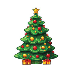 Fototapeta premium Christmas tree with decoration vector